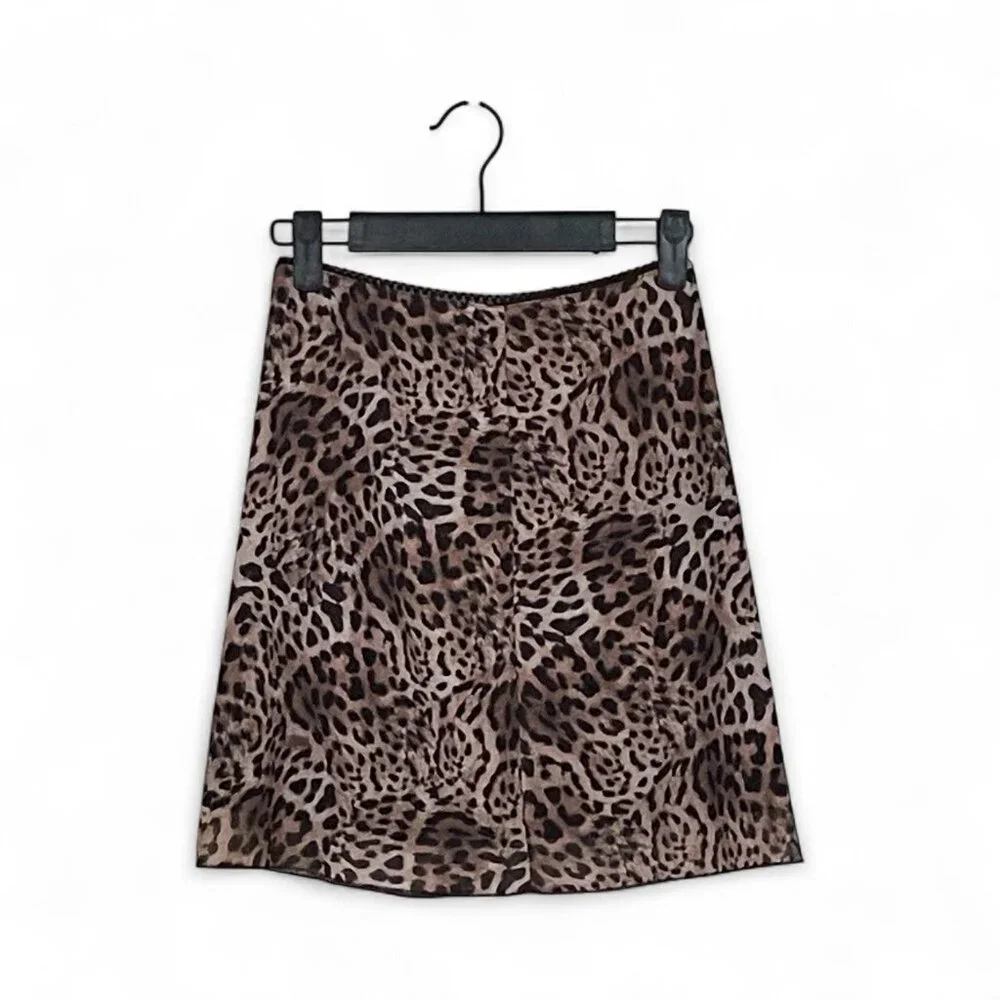 Princess Polly‎ Leopard Print Mini Skirt Size 4 Animal Print Women Lined Zipper